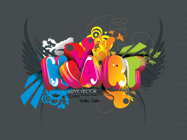 decorative texts templates colorful 3d design