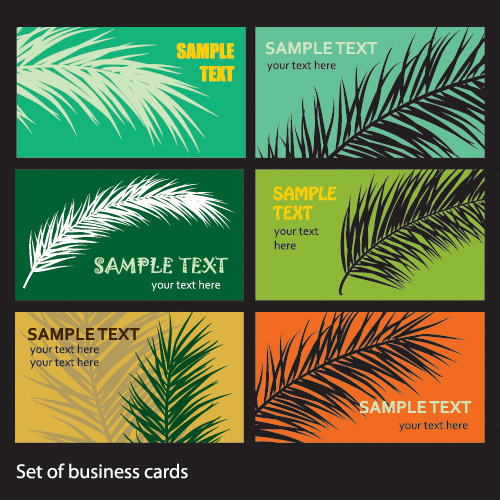 card templates collection light smoke abstract leaf themes