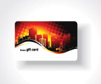 gift card template city icon dark sparkling decor