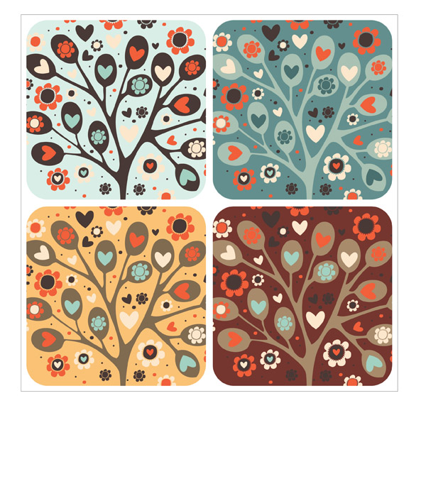 nature pattern templates blooming tree icon simple classical