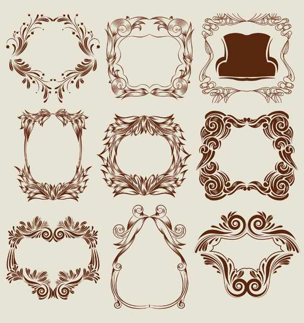 frame templates classical elegant seamless symmetrical decor