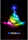 christmas background dark colorful dynamic sparkling tree icon