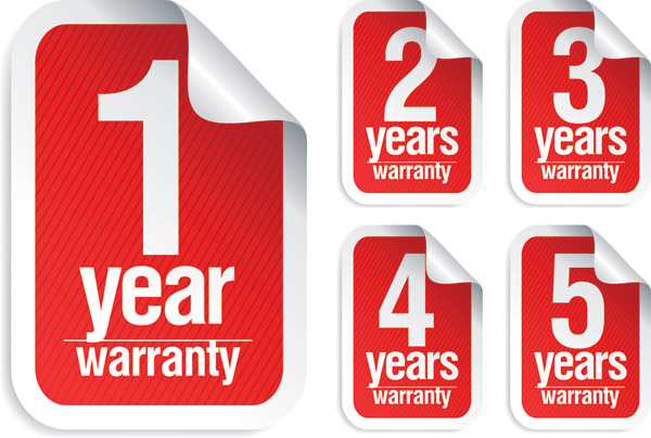 warranty stickers templates modern red white decor