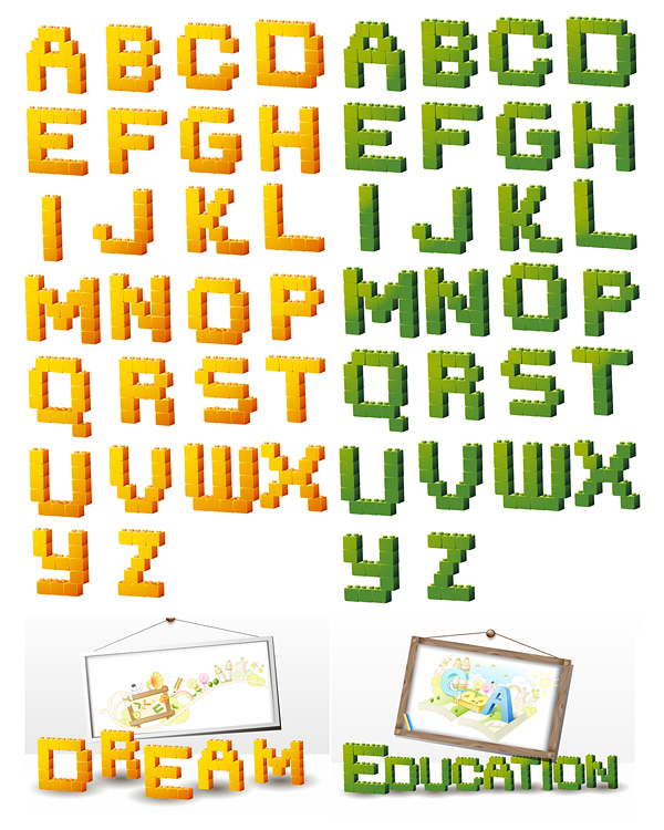 education background templates capital letter alphabets decor