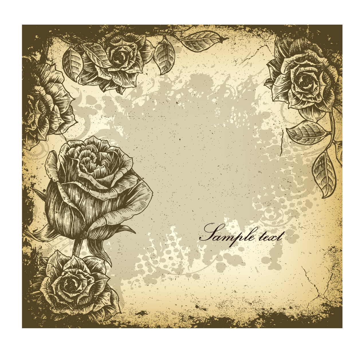 floral background templates dark black white grunge vintage sketch