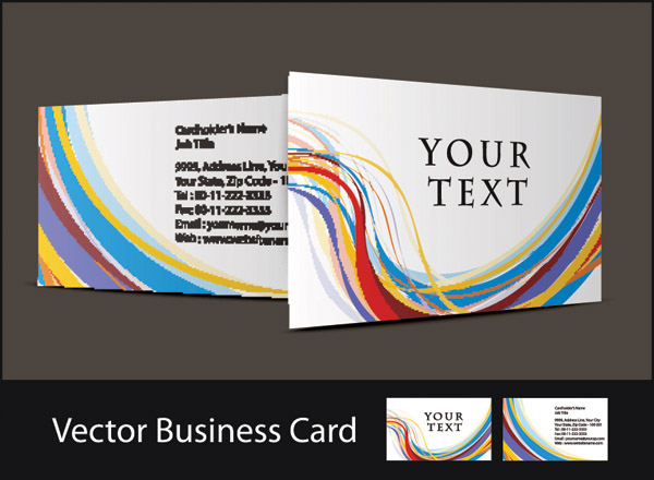 business card templates colorful abstract curves motion decor