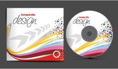 disc cover template dynamic colorful curves arrows decor