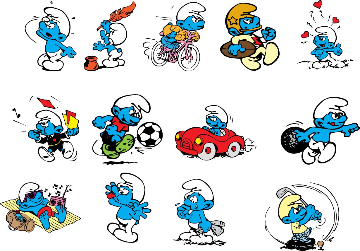 smurfs icons funny cartoon characters