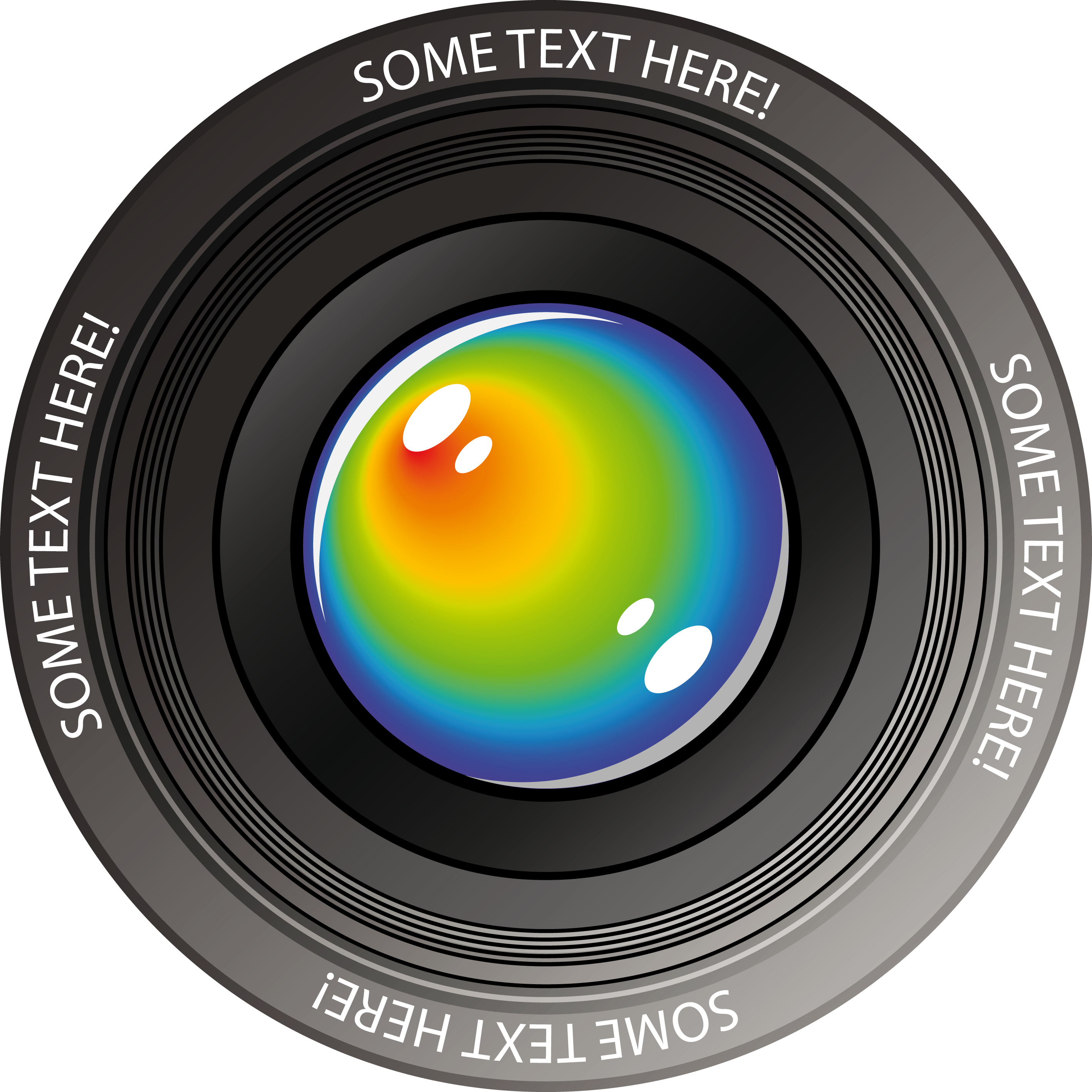 camera lens icon colored closeup modern design