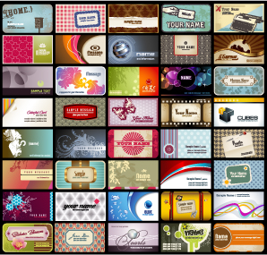 name cards templates colorful vintage nature grunge themes