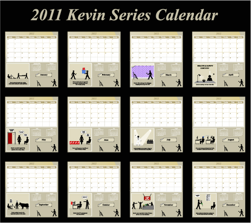 2011 calendar templates modern art human activities silhouettes