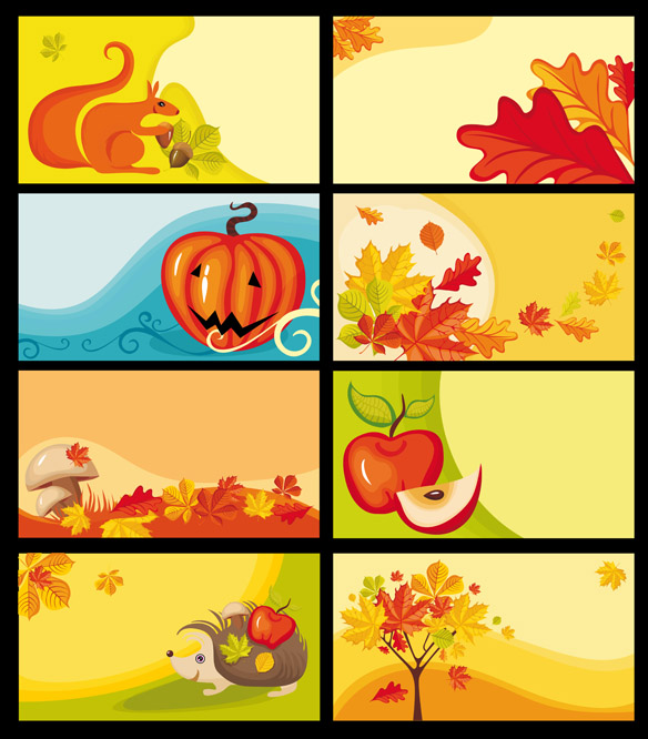 autumn background templates colorful classical design elements decor