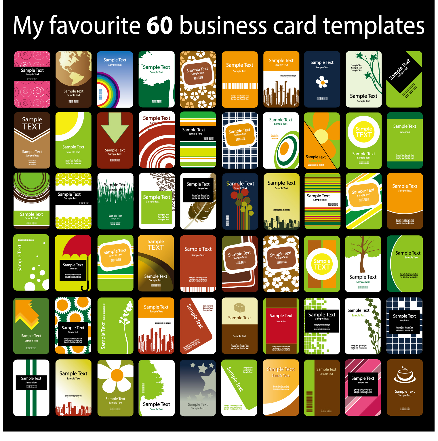 business cards templates collection colorful modern themes