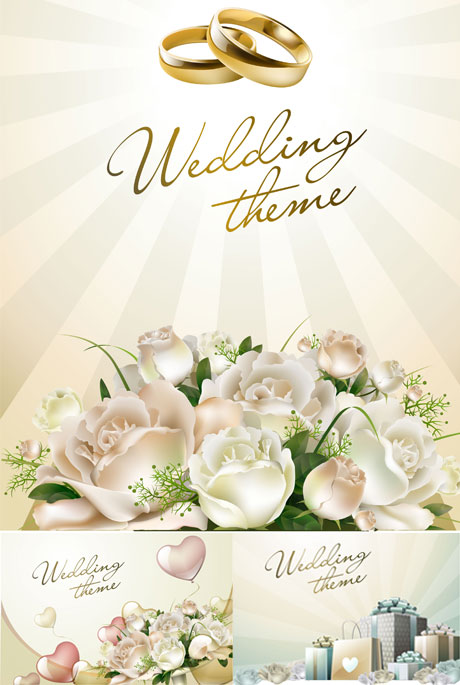 wedding background templates floral rings decor modern design