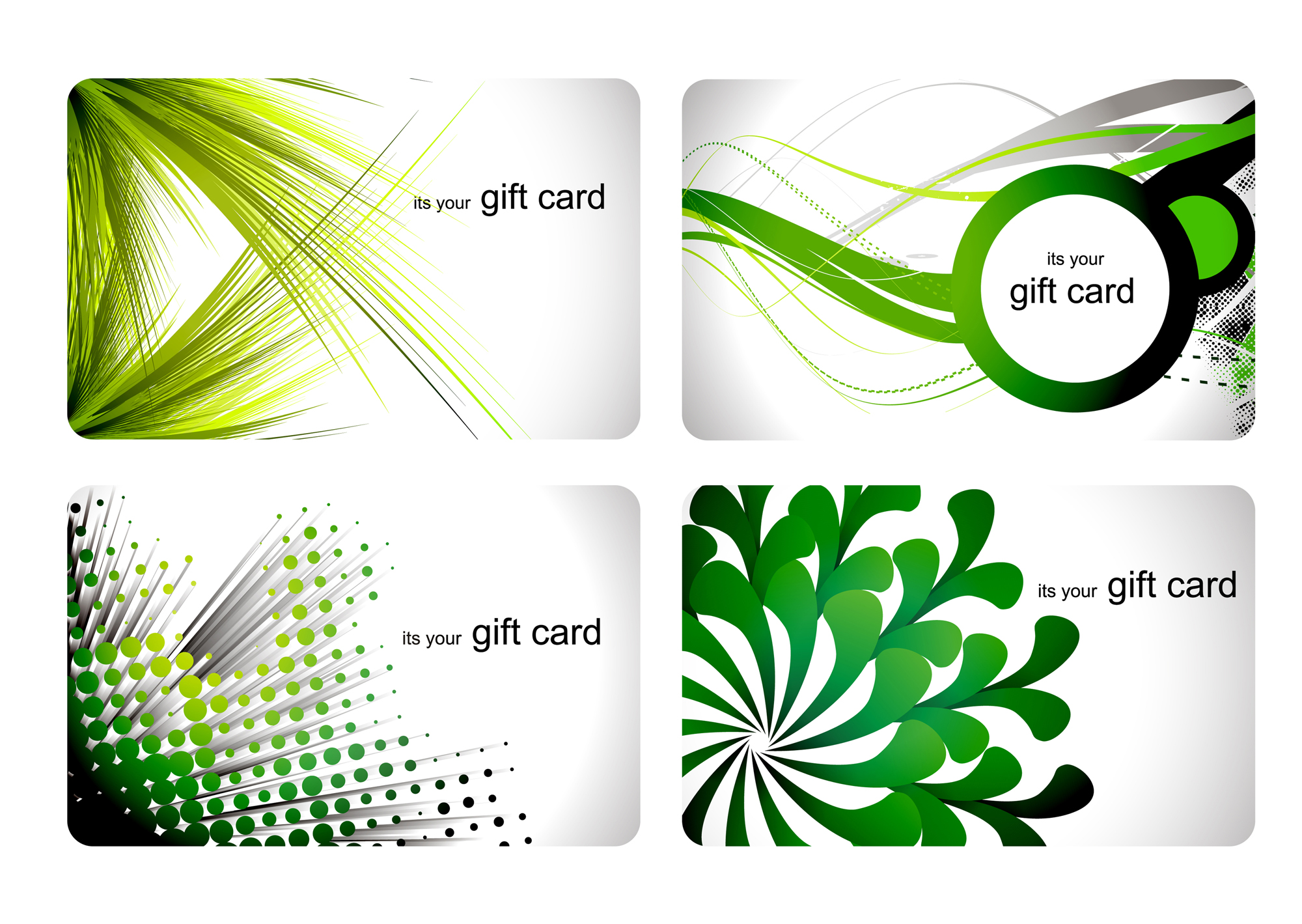 gift card templates modern floral dynamic abstract themes