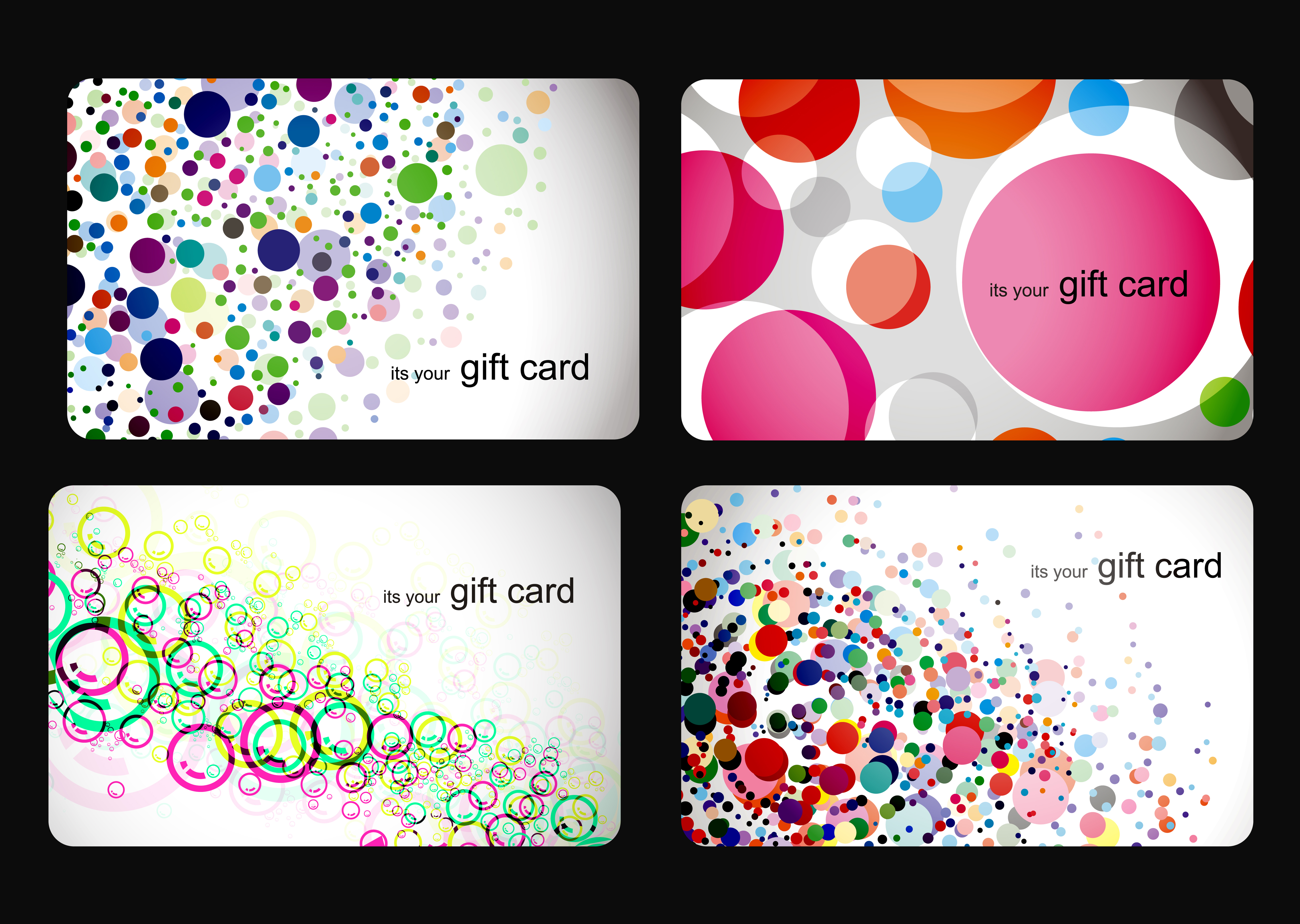 gift card templates colorful circles ornament messy design