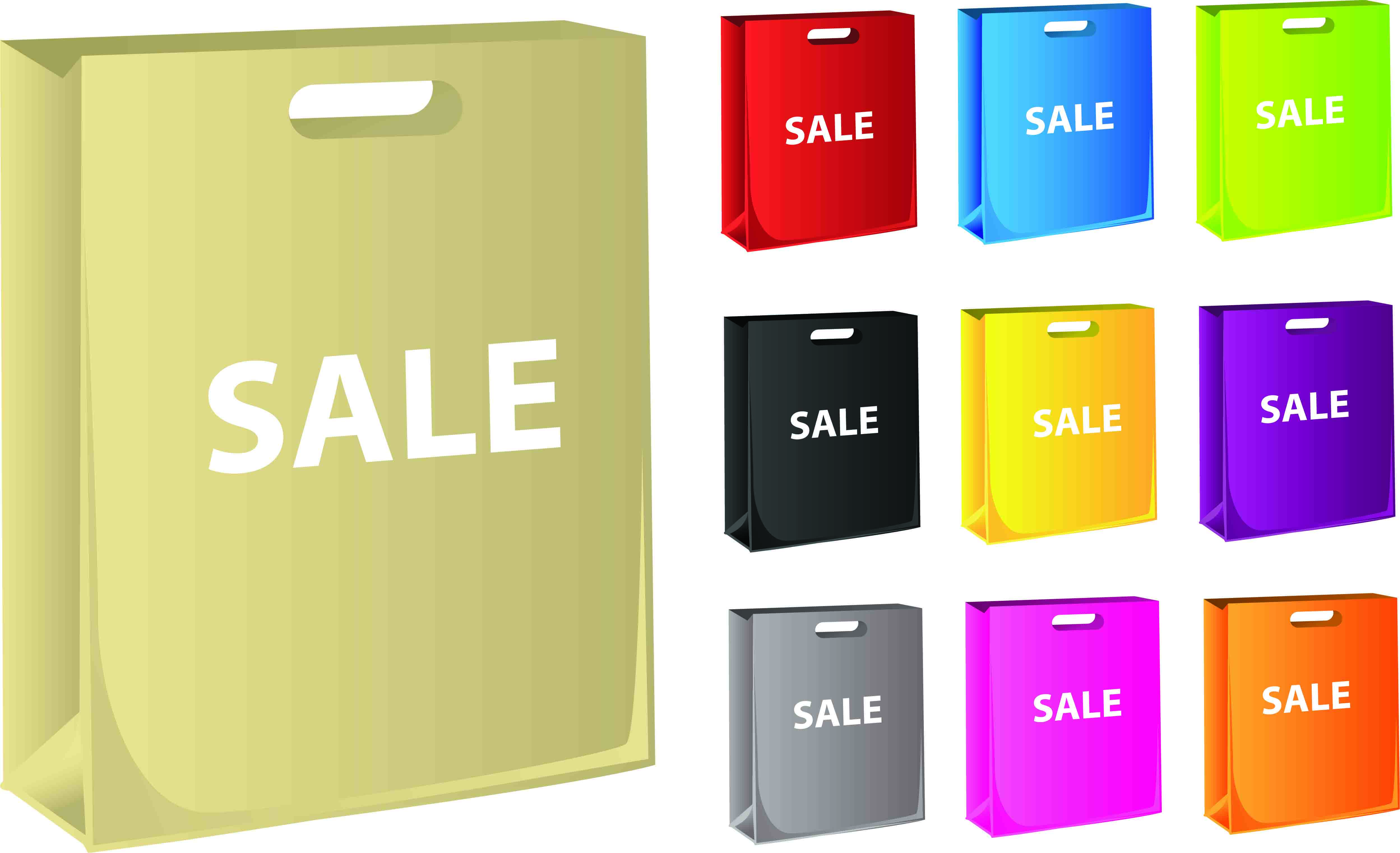 sale bag template colored modern 3d design