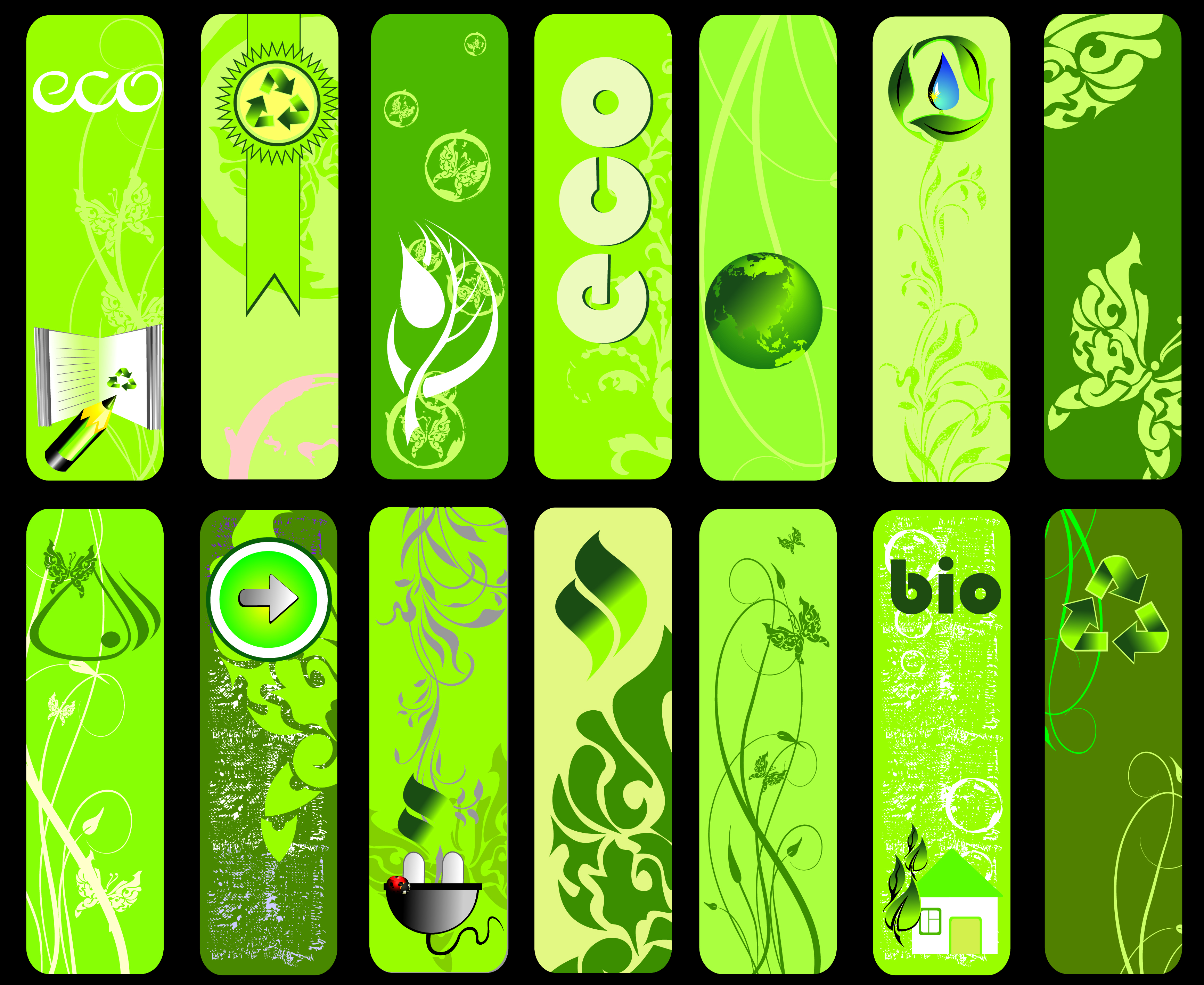 eco tags templates green vertical design