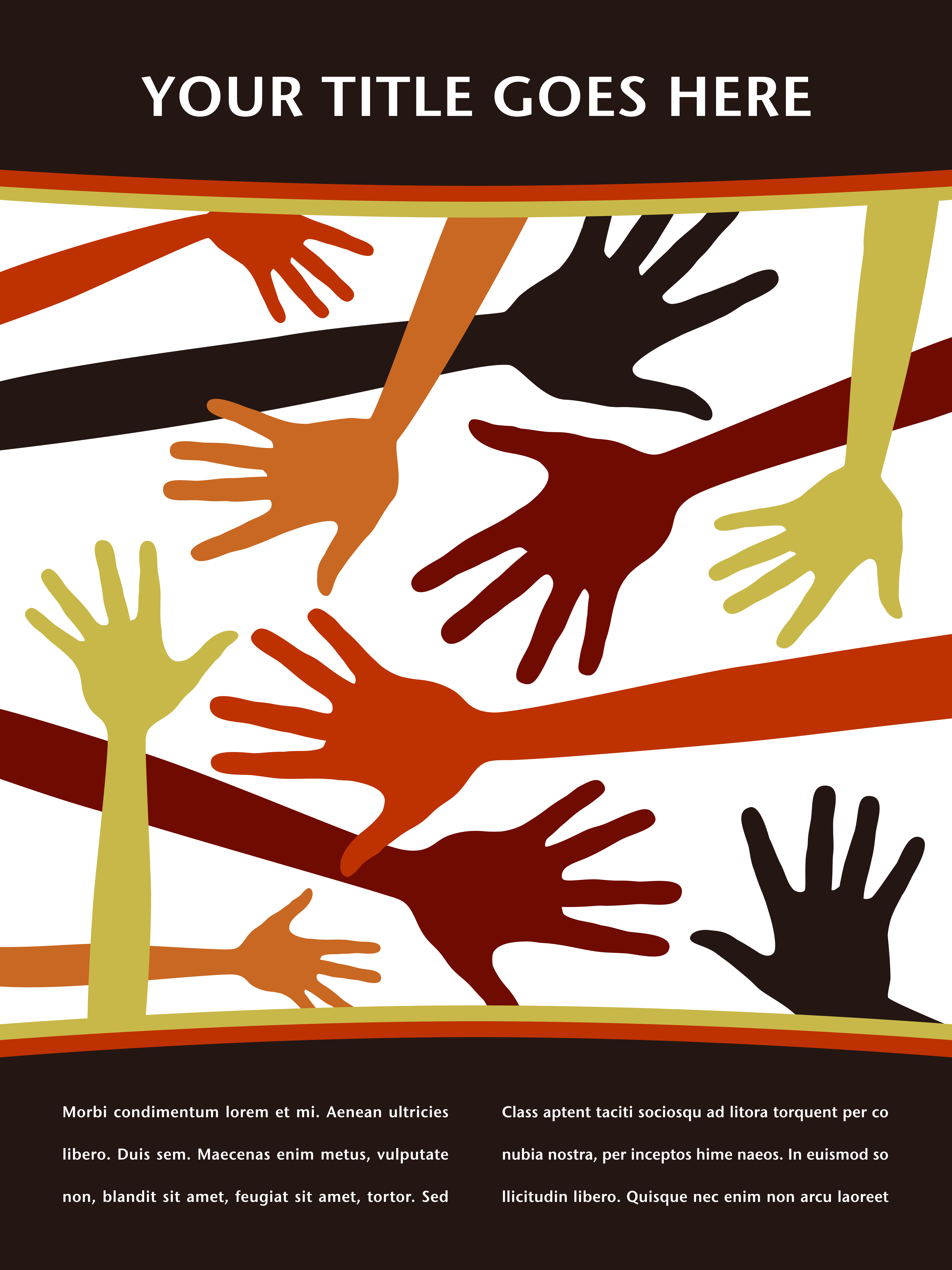 community banner hands arms icons colorful flat design