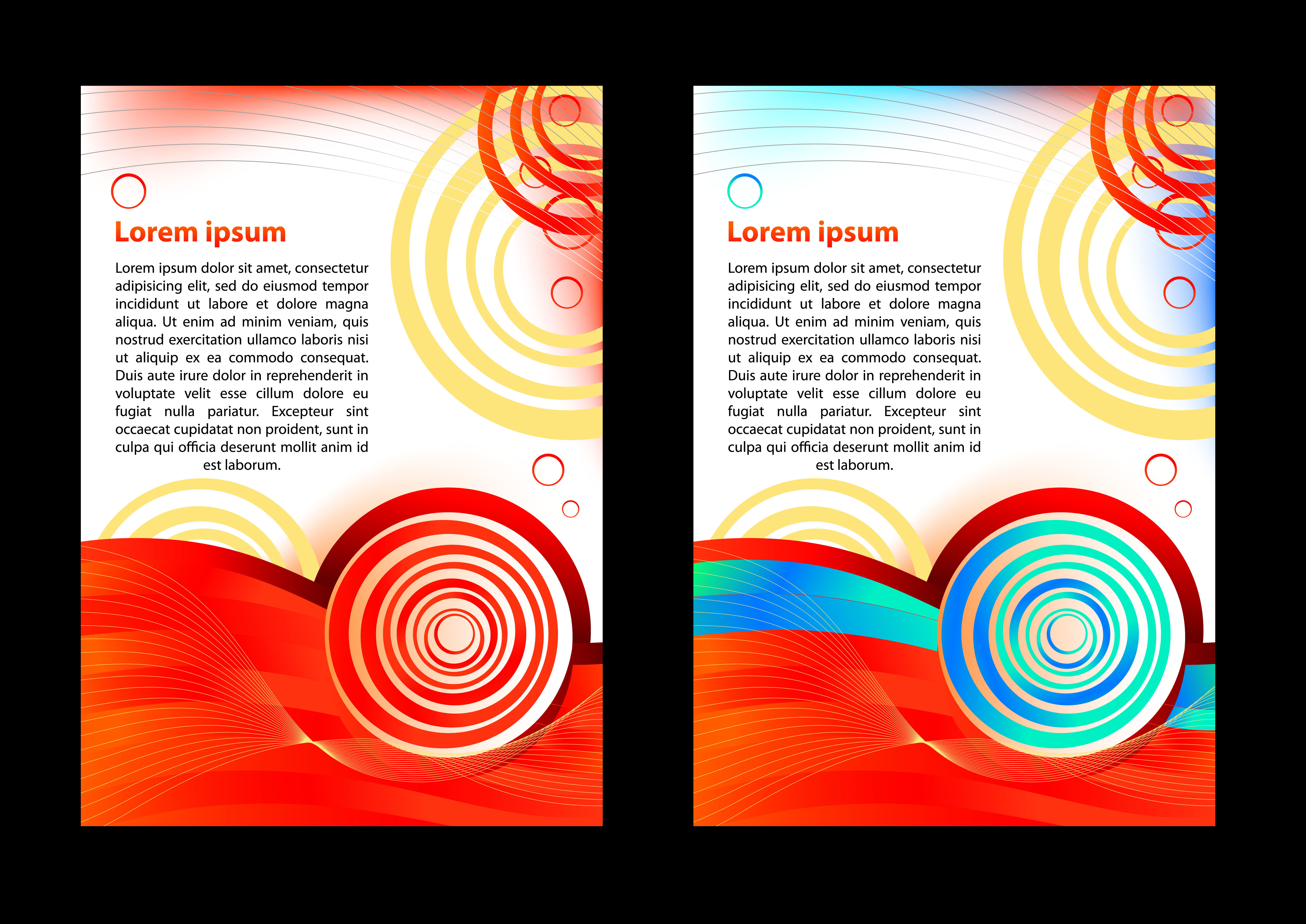 brochure background templates colorful dynamic twist rounds decor