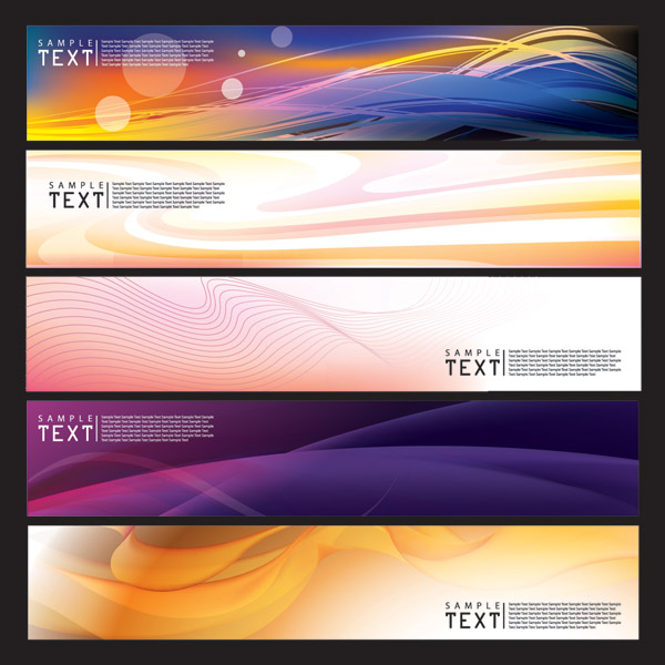 decorative banner templates modern dynamic abstract horizontal design