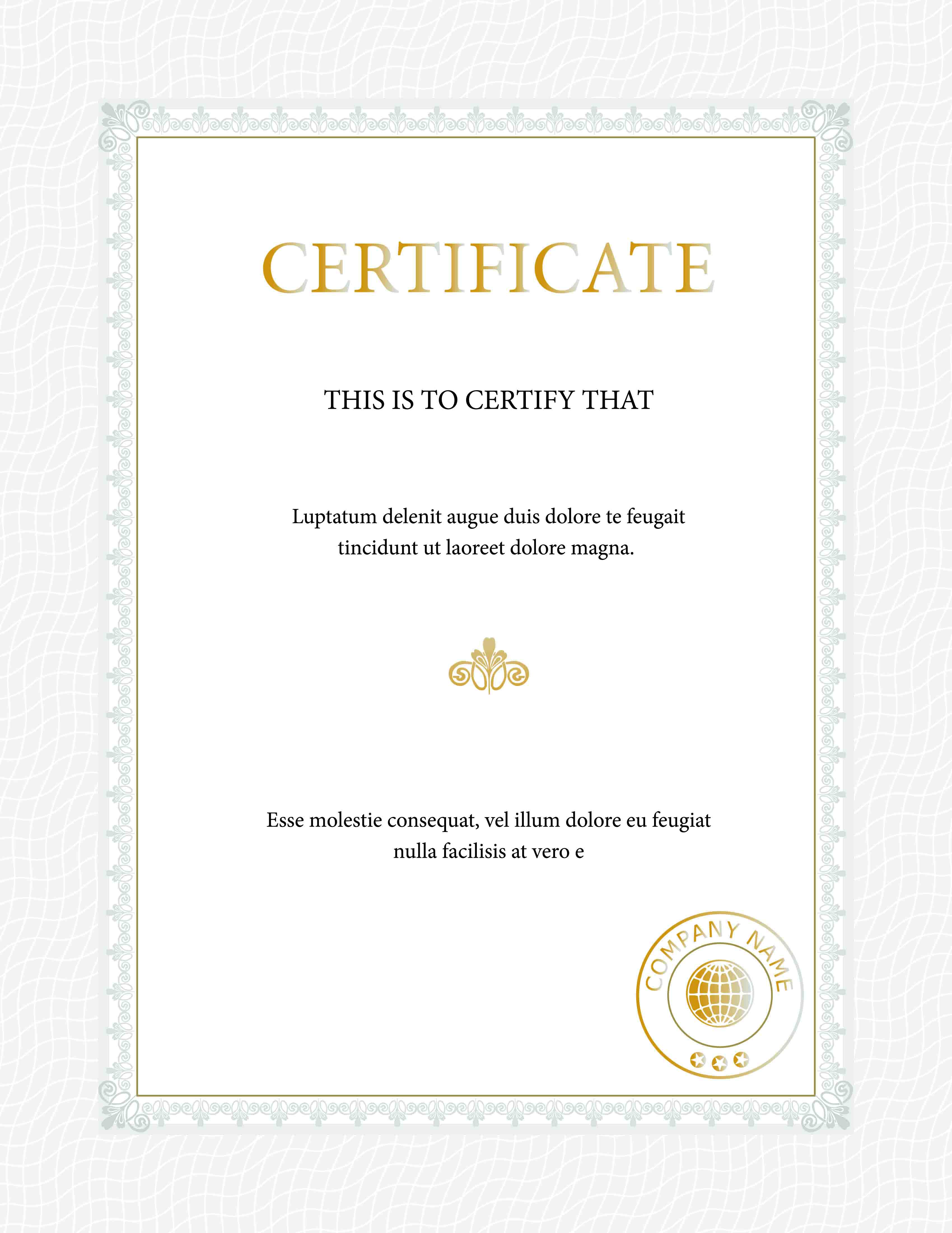 certificate template classical elegant seamless border decor