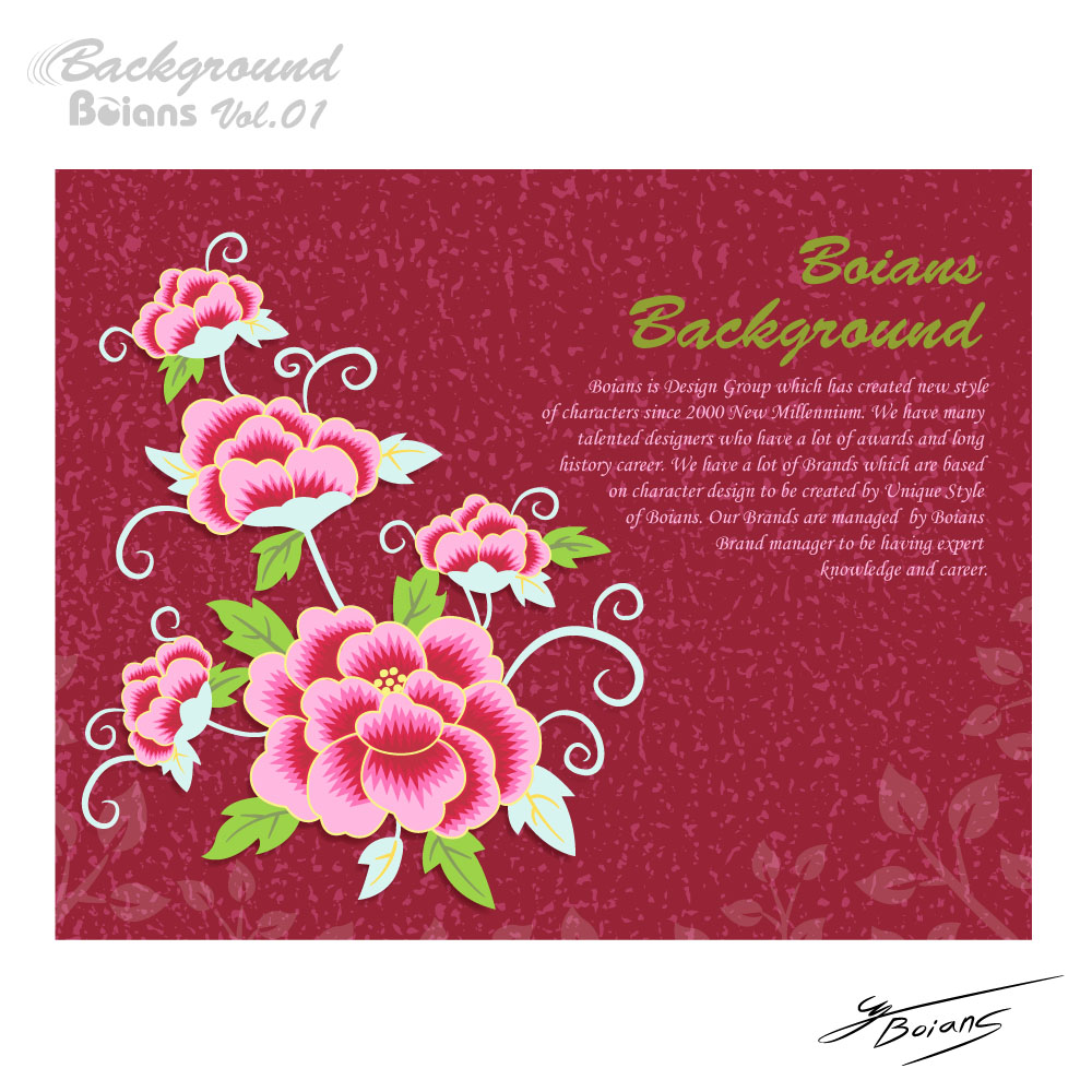 card template pink floral decor classical design