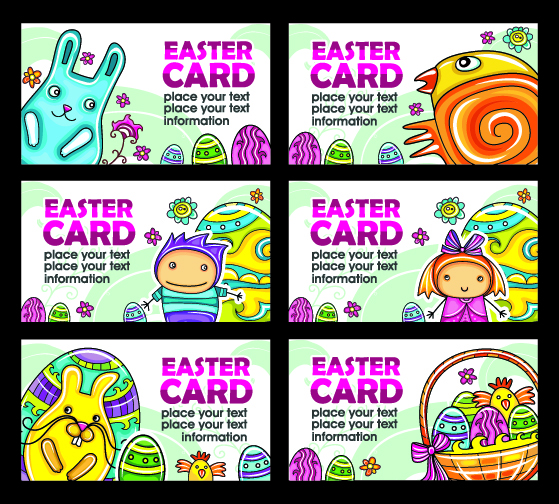 card templates collection cute colorful cartoon decor