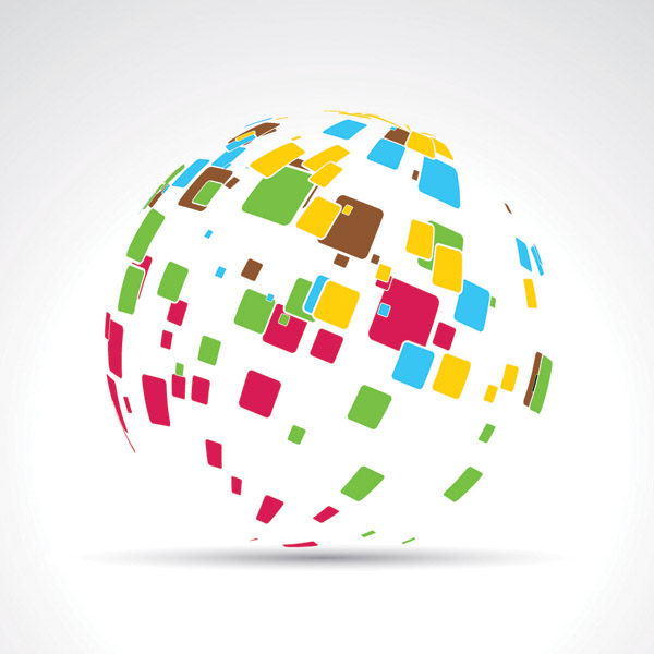 global sphere background colorful 3d geometric design