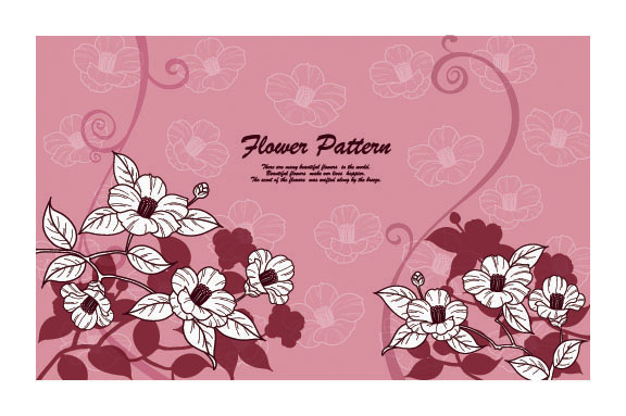 flowers background classical pink decor petals sketch