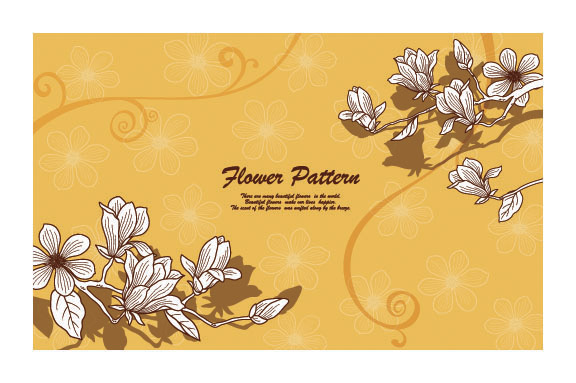 spring background flower petals sketch orange decor