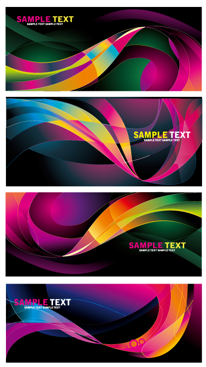 decorative background templates colorful dynamic curved lines decor