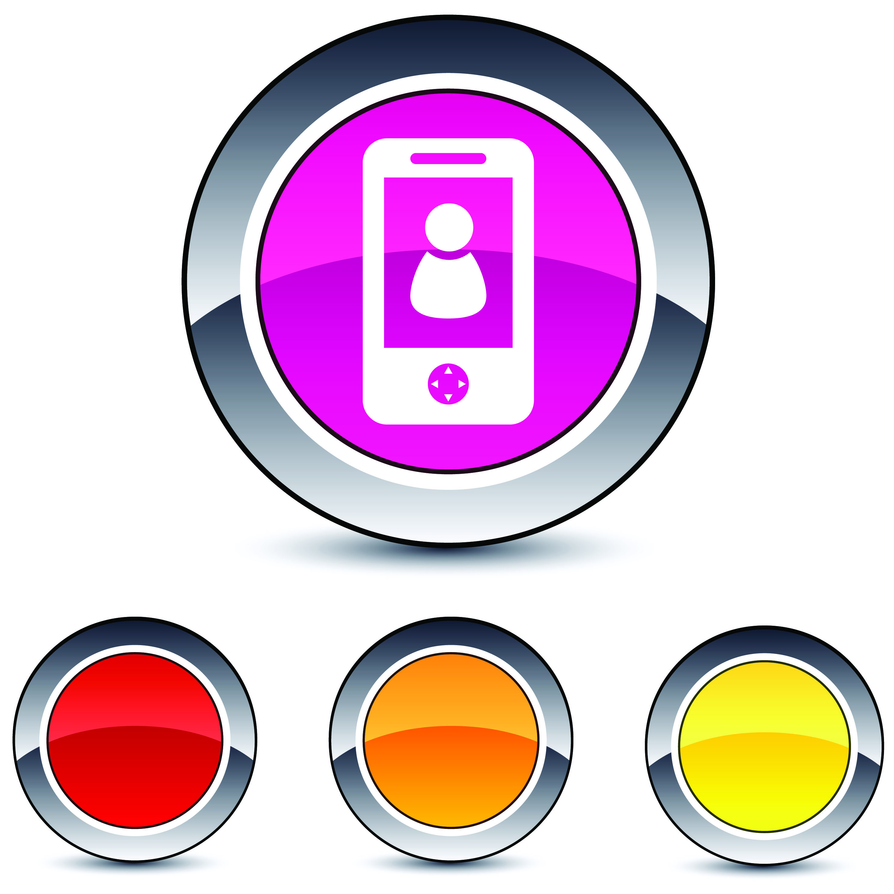 round button templates shiny colored modern flat design