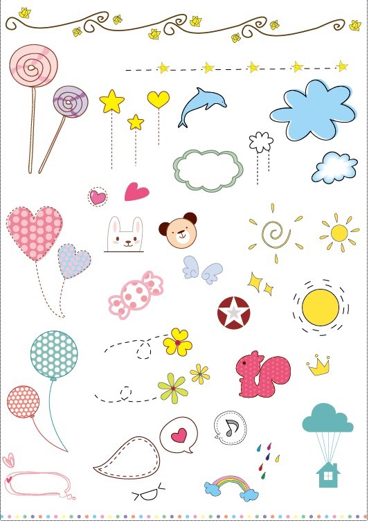 baby shower design elements cute colored flat icons