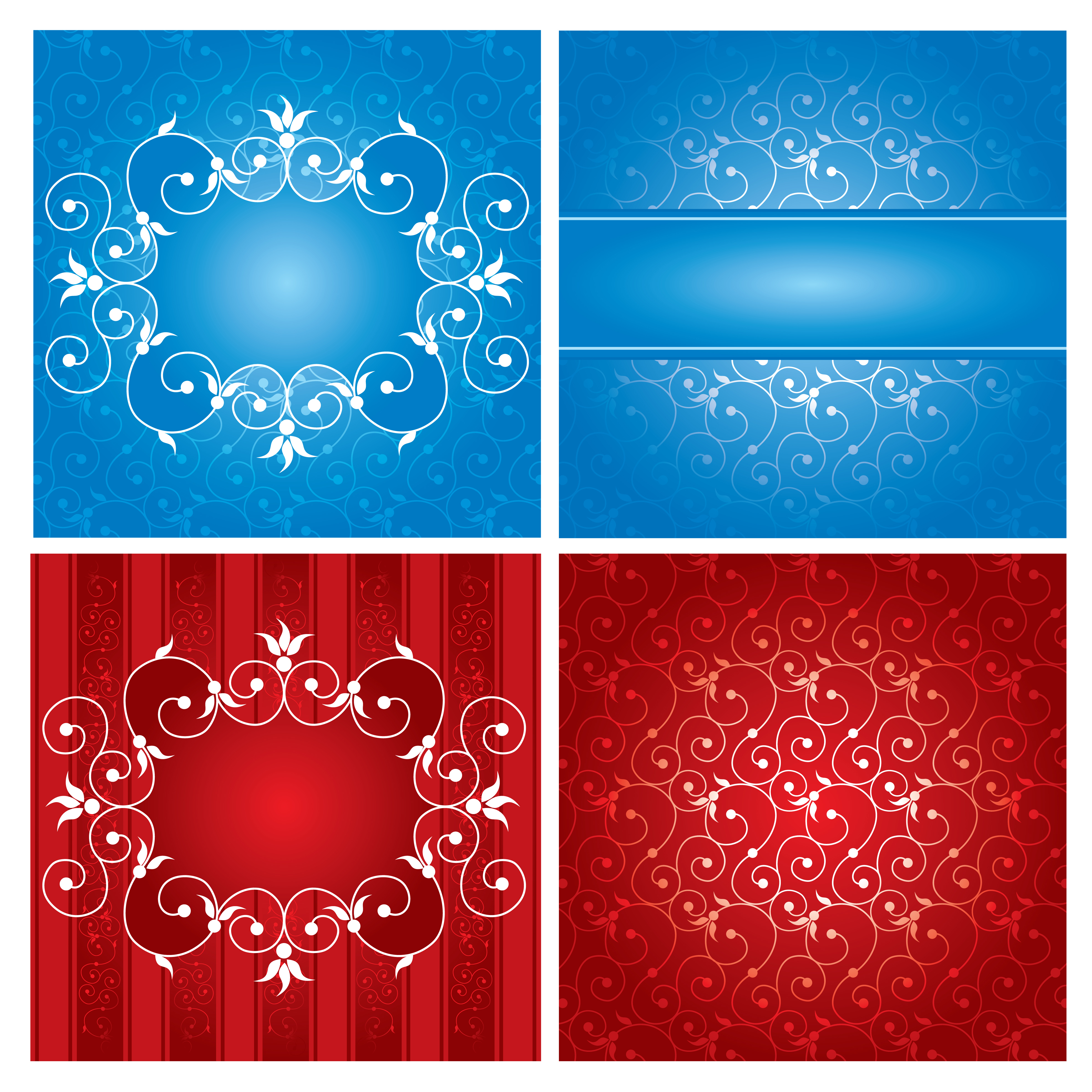 decorative background templates shiny blue red curves decor