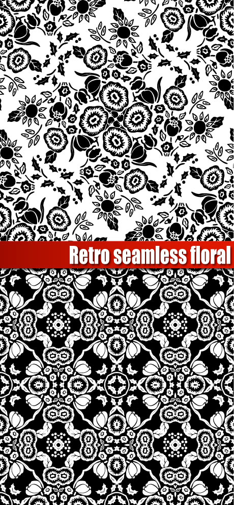 traditional pattern template black white seamless flowers decor