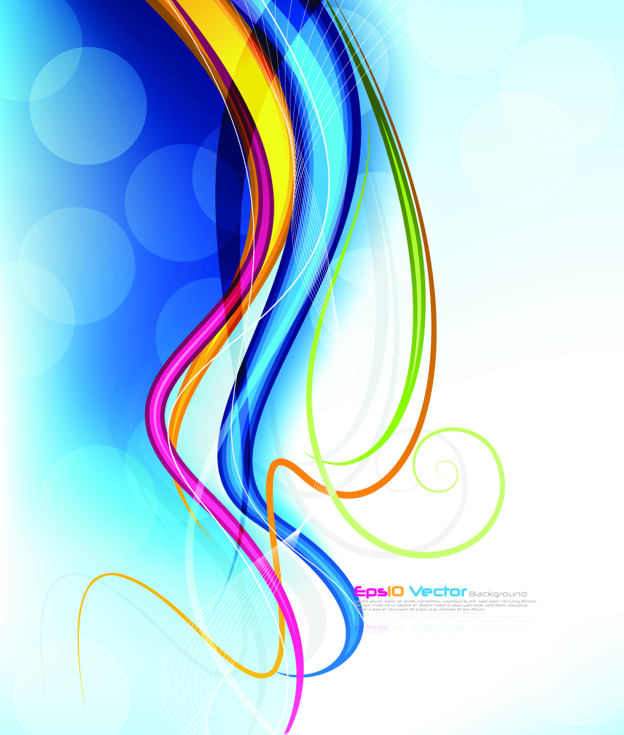 decorative background colorful curves lines bokeh decor