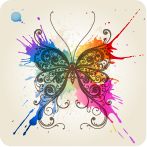 butterfly background classical sketch colorful grunge paint decor