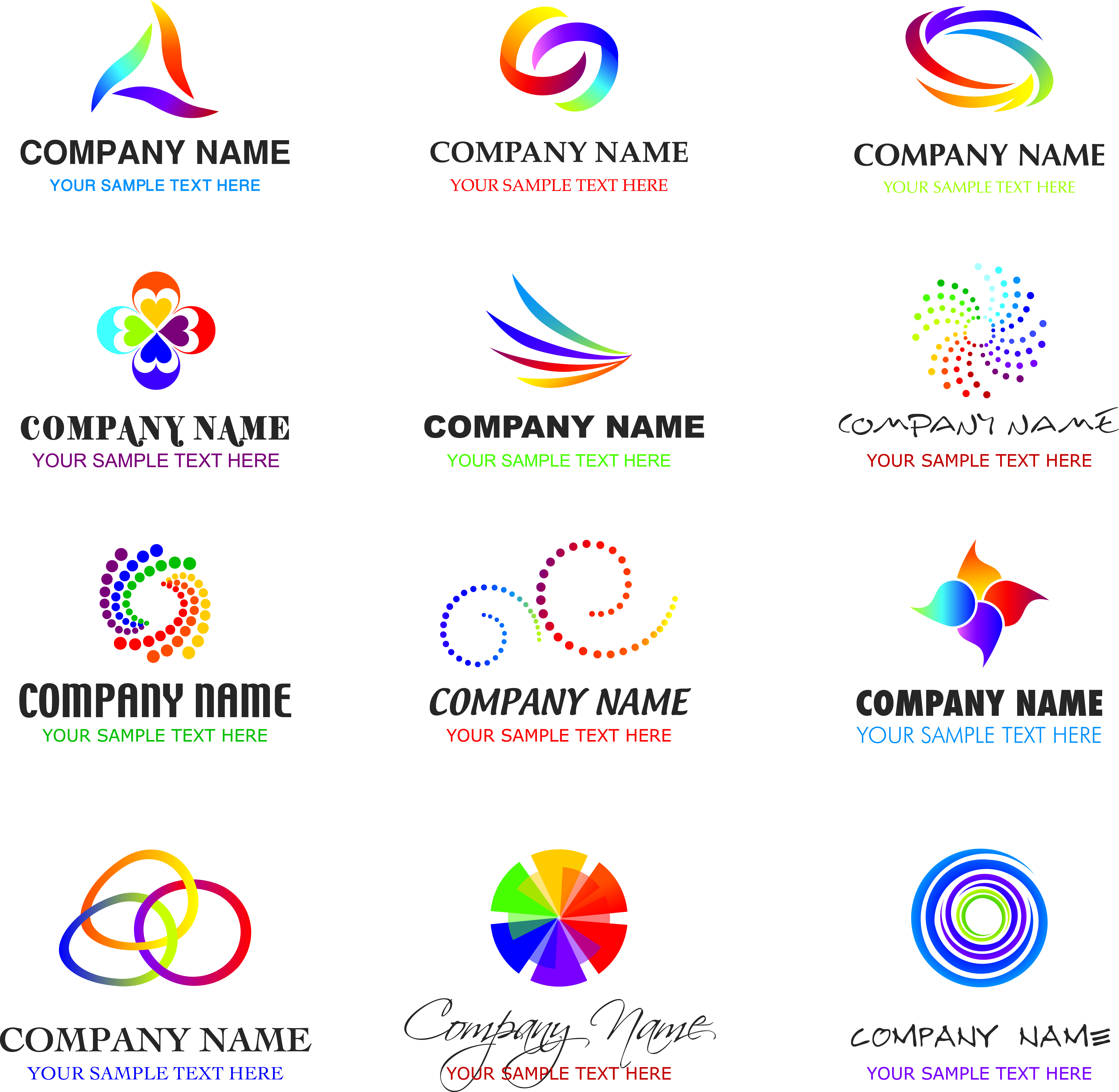 corporate logotypes colorful simple abstract design