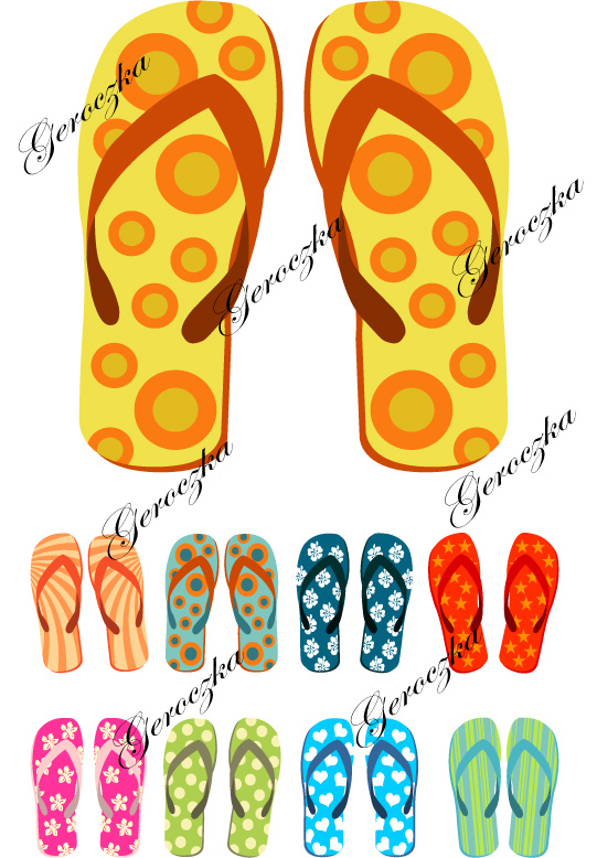 slippers pairs templates colorful decor flops icons