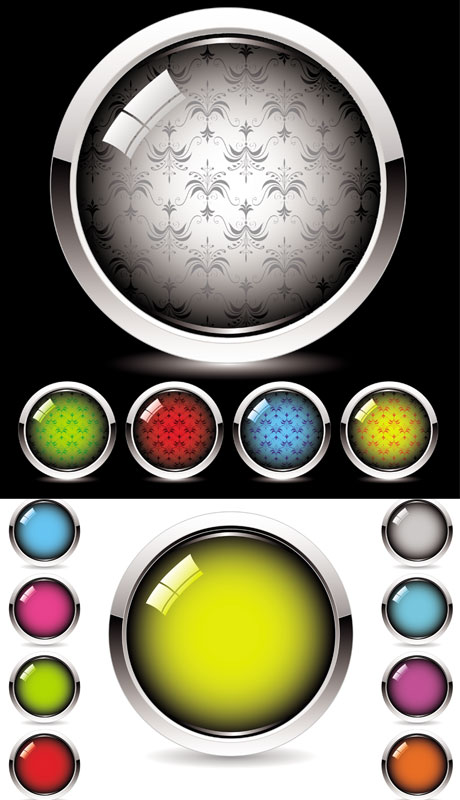 button templates shiny colored modern crystal design