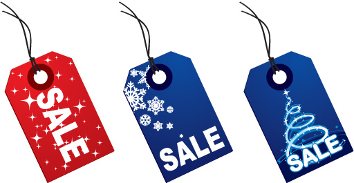 christmas sales tags templates modern red blue design