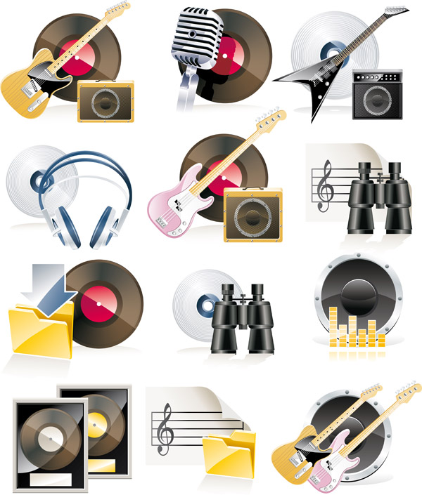 music design elements colored shiny modern decor