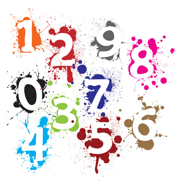 numeral background colorful flat grunge decor