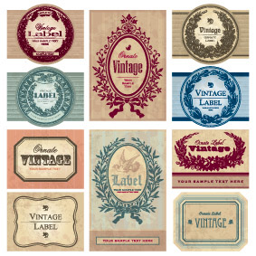 labels templates collection colored vintage design