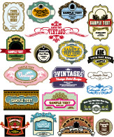 labels templates colorful flat retro design