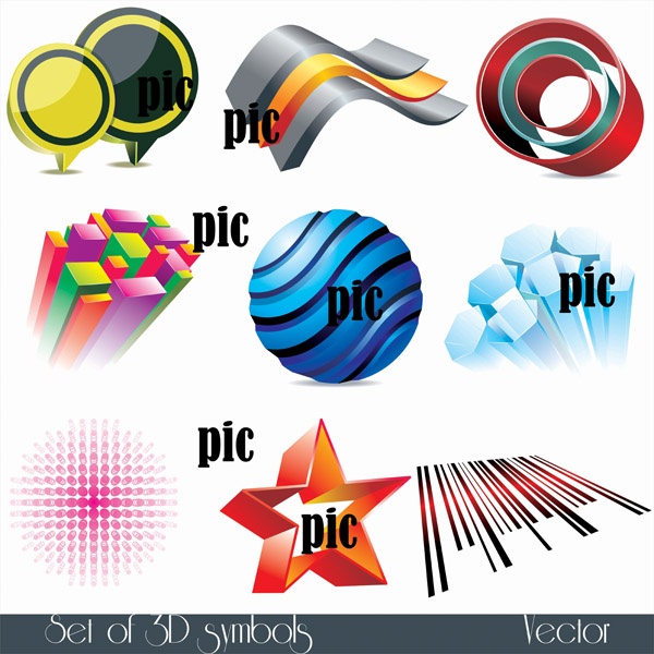 logo templates colorful modern 3d shapes