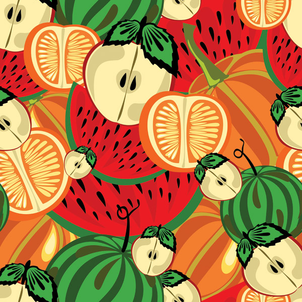 fruits background slices decor colorful classical design