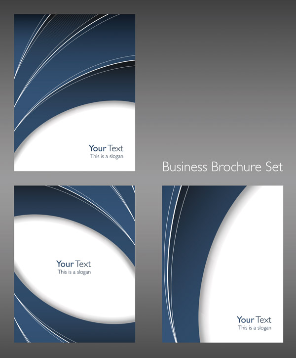 business brochure templates curved lines decor