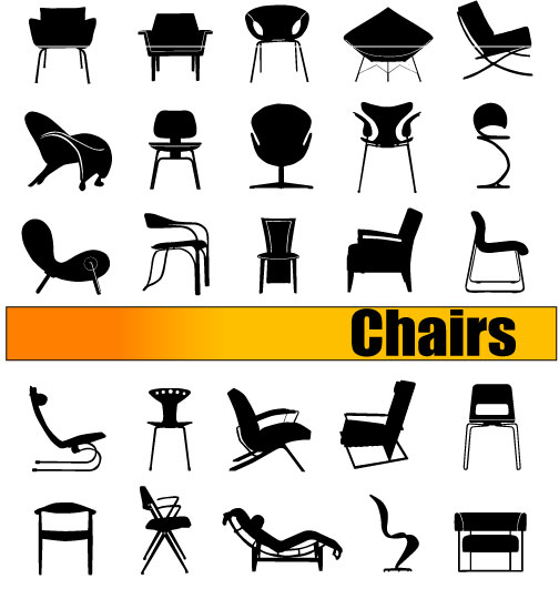 chairs advertising banner silhouette decor modern design